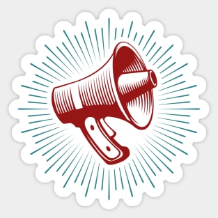 Hand Drawn Megaphone Retro Illustration Sticker